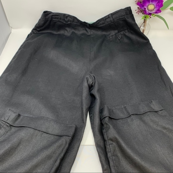 Lauren Ralph Lauren Black Linen Pleated Front High Rise Lined Trousers Pants 14 - Picture 13 of 16